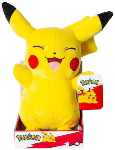Pokémon PKW2702 - 30cm Plüsch Pikachu, offizielles und superweiches Stofftier für Pokémon-Fans