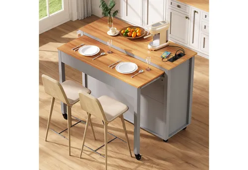 Odikalo Kücheninsel Ausziehbar mit Abfallbehalt