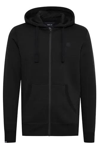 !Solid SDBene Herren Sweatjacke Kapuzenjacke Zip Hoodie mit Kapuze Reißverschluss Kängurutasche Baumwollmischung Regular fit, Größe:2XL, Farbe:Black (9000)
