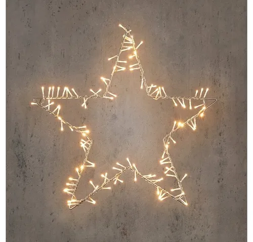 edelman LED Stern Metall mit Timer – Silbern Ø 56.5 cm - Eleganter LED Stern für Innen- und Außenbereich mit integriertem Timer. Ideal zur stimmungsvollen Beleuchtung in der Weihnachtszeit. Robustes Metallgestell und IP44 Schutzklasse für vielseitige Einsatzmöglichkeiten.