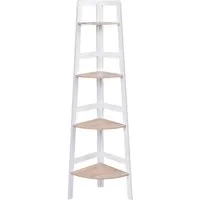 COSTWAY Eckregal mit 4 Ebenen - Büro-Bücherregal im modernen Design, ideal für platzsparende Aufbewahrung von Büchern und Deko in Wohnzimmer, Badezimmer oder Arbeitszimmer.