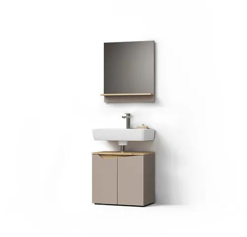 Livinity® Badmöbel-Set Timavo in Greige und Artisan-Eiche von Livinity®