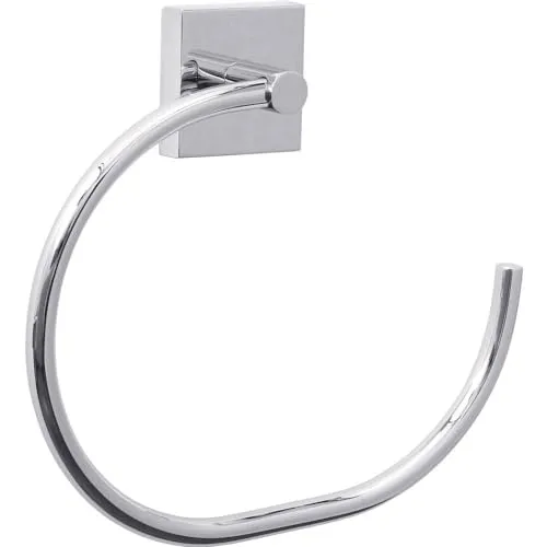 Tesa ekkro Handtuchring aus Metall - Eleganter Handtuchring mit einfacher Klebeinstallation. Ideal für stilvolle Bäder, einfach zu entfernen und wiederverwendbar mit Adapter. Perfekte Lösung für makellose Fliesen.