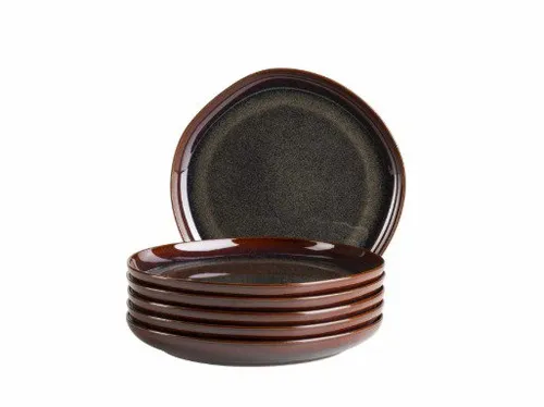 MÄSER Dessertteller 22 cm, 6-er Set, TROPICAL - Teller aus hochwertigem Steinzeug mit reaktiver Glasur, spülmaschinen- und mikrowellengeeignet, ideal für vielseitige Anlässe von Tapas bis Dinner.