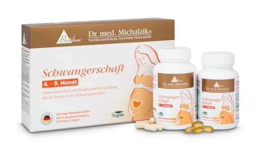 Biotikon Premium Schwangerschafts-Vitamine, Bioaktive Nährstoffe & Omega-3 Vegan, 120 Kapseln + 30 Kapseln