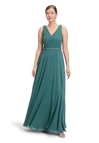 Vera Mont Damen Abendkleid mit Plissee Dark Emerald, 38 in grün von Vera Mont