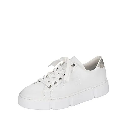 Rieker Damen Halbschuhe N59W1 - Bequeme Sneaker für jeden Anlass - Damen-Sneaker mit flacher Absatzform und normaler Weite, ideal für Komfort und Stil im Alltag.