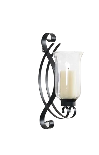 Eleganter Wandkerzenhalter für Stumpenkerzen und Teelichter - Kerzenständer aus schwarzem Metall und Glas, ideal für jeden Raum und schafft eine stimmungsvolle Atmosphäre.