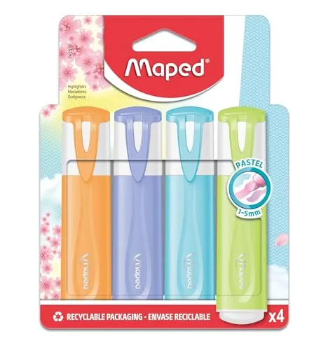 Maped Textmarker FLUO'PEPS PASTEL 4er Blister