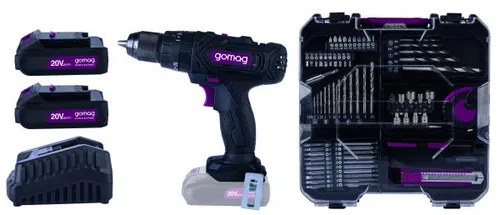 Gomag Akku-Schlagbohrschrauber-Set GO-CSK74/2 20 V