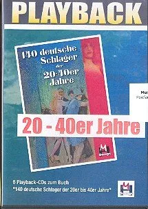 Deutsche Schlager Der 20-40er Jahre: 6 Playback-CDs - Liederbücher für Piano, Stimme & Gitarre mit 140 zeitlosen deutschen Schlagerhits der 20er bis 40er Jahre für unvergessliche Karaoke-Abende.