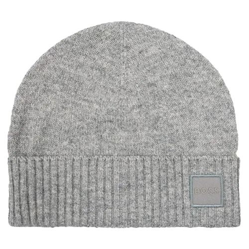 BOSS Akaio R Hat - Mütze in Silber - Mützen für stilvolle Eleganz, aus weichem Material mit elastischer Passform für optimalen Komfort und modernes Logo-Detail.