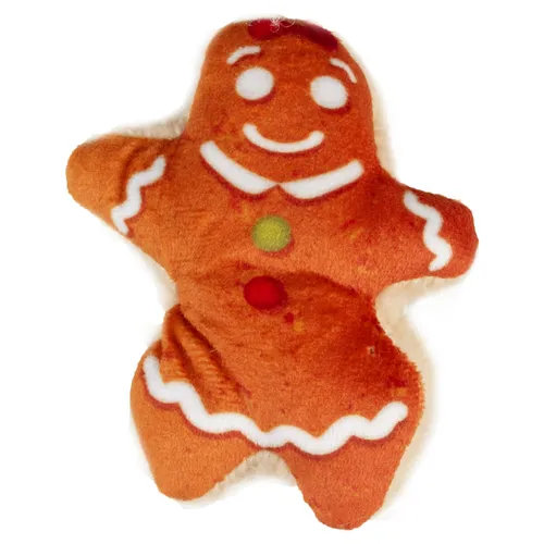 Duvo+ Katzenspielzeug Xmas Fluffy Lebkuchenfrau 6,4x8cm mit Katzenminze