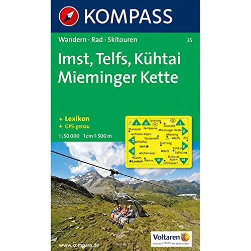 Imst, Telfs, Kühtai, Mieminger Kette: Wander-, Rad- und Skitourenkarte. GPS-genau. 1:50.000