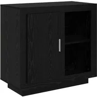 vidaXL Sideboard in Schwarzer Eiche 40 x 80 x 75 cm - Moderne Kommode aus robustem Holzwerkstoff mit flächenbündigen Türen und stilvollen Stangengriffen. Bietet großzügigen Stauraum für ein ordentliches Zuhause.