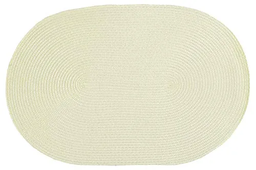 Haus und Deko Platzset Polypro oval ca. 45 x 30 cm Ecru Platzdeckchen Tischset geflochtene Bast-Optik