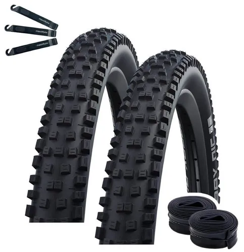 maxxi4you Fahrradreifen Faltreifen Schwalbe 2 x Nobby Nic Schwarz 62-559 + 2 x DV13 inkl. RH