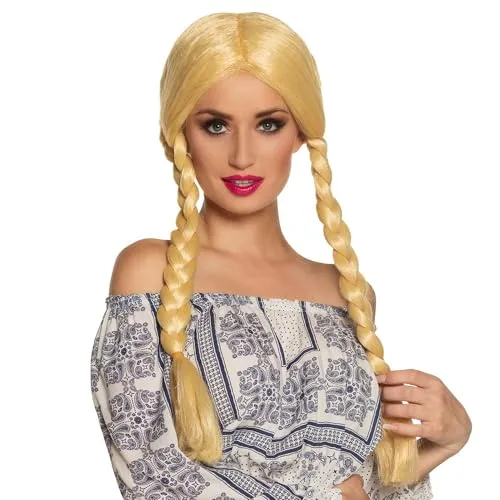 Boland - Perücke mit geflochtenen Zöpfen, Kunsthaare für Faschingskostüme, Kunsthaar Frisur für Karneval, Mottoparty oder JGA