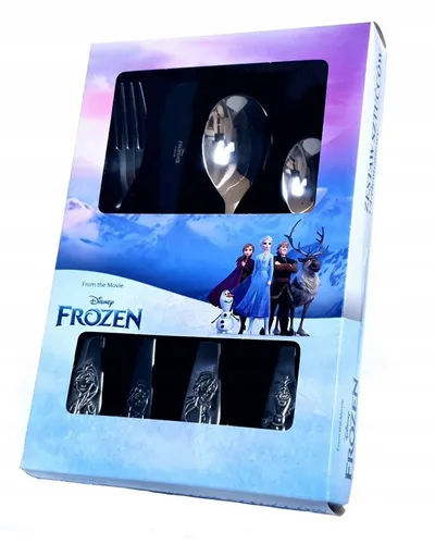 Kinderbesteck Frozen 4-teilig Edelstahl 18/10 - Praktisches 4-teiliges Besteckset für Kinder mit Frozen-Motiv. Spülmaschinenfest und aus hochwertigem Edelstahl für eine lange Lebensdauer.