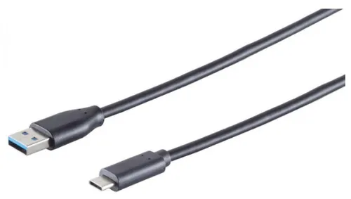 USB-A zu USB-C Adapterkabel, 5 Gbt/s Datenübertragung und Stromversorgung, schwarz - Länge: 3m