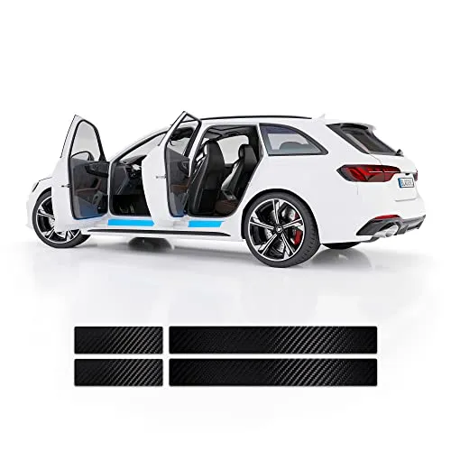 Blackshell® Basic Einstiegsleisten Schutz kompatibel mit VW Polo | Typ 6R | Bj. 2009-2014 (5-türer) Carbon Matt - passgenaue Lackschutzfolie inkl. Profi Rakel