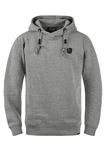 Indicode Barneys Herren Kapuzenpullover Hoodie in Grey Mix (914) - Bequemer Kapuzenpullover mit kuschelweichem Fleece-Innenfutter und Cross-Over-Kragen. Ideal für jeden Anlass – ob Zuhause, beim Sport oder als lässiges Outfit. Aus nachhaltig produzierter Baumwolle für hohen Tragekomfort.