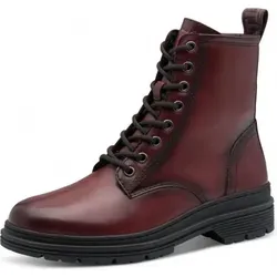 Schnürboots TAMARIS, Damen, Gr. 41, dunkelrot - Wanderschuhe mit klassischem Design und wärmendem Innenmaterial. Diese Schnürstiefelette überzeugt durch ihren Blockabsatz und die angesagte Used Optik.