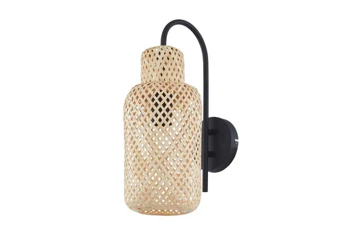 Lindby Wandleuchte Venora, 1 x 15 W LED - Lampen mit stilvollem Bambus-Schirm, ideal für eine gemütliche Atmosphäre in jedem Raum.