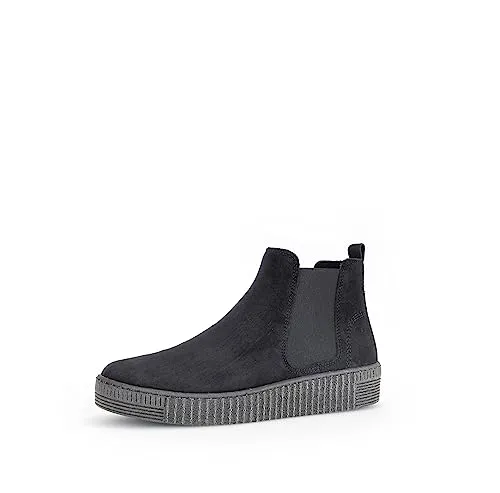 Gabor Damen Chelsea Boots - Wechselfußbett und Best Fitting - Wanderschuhe mit Rauleder-Obermaterial, flachem Absatz und praktischem Stretch-Einsatz für optimalen Komfort und Passform.