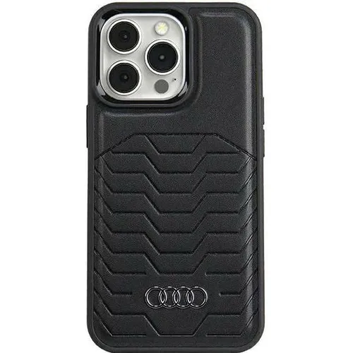 AUDI Hardcase für iPhone 15 Pro mit MagSafe - Hochwertige TPU Schutzhülle aus Kunstleder, bietet optimalen Schutz und ist kompatibel mit MagSafe für einfaches Aufladen.