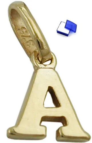 unbespielt Buchstabenanhänger Anhänger Buchstabe A 375 Gold 8 x 6.5 mm inklusive Schmuckbox, Goldschmuck für Damen und Herren