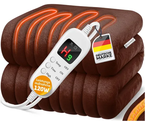 KESSER Heizdecke aus Plüsch 180 x 130 cm