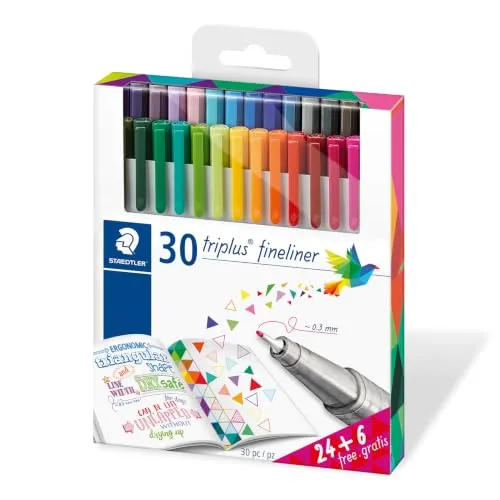 STAEDTLER 334 C30P Fineliner triplus – 30 brilliante Farben von STAEDTLER