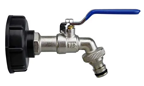 smardy Auslaufhahn für IBC Regenwassertanks, Messing vernickelt, 3/4