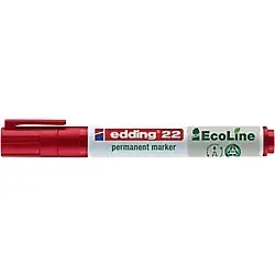 edding ECOLINE 22 Permanentmarker Breit Keilspitze 1 - 5 mm Rot Nachfüllbar Wasserbeständig