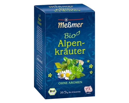 Meßmer Tee, Meßmer Bio Alpenkräuter Tee frisch aromatischer Kräutertee 40g