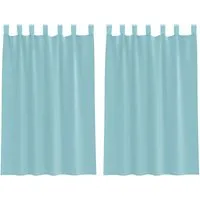Voile Vorhänge mit Schlaufen 2 Stk. Türkis 140x175 cm - Elegante Vorhänge für Erwachsene, ideal für ein stilvolles Zuhause. Leicht und luftdurchlässig, bringen sie Farbe in jeden Raum und schaffen eine gemütliche Atmosphäre.