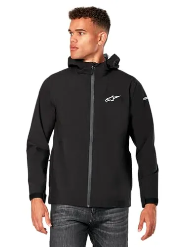 Alpinestars Kascade Regenjacke - Schwarz - M - Funktionsjacke aus wasserabweisendem 2,5L-Gewebe mit versiegelten Nähten, ideal für Outdoor-Aktivitäten bei Regenwetter.