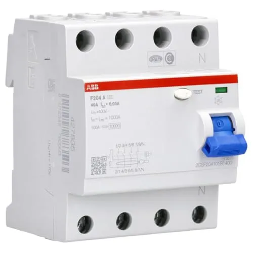 ABB Stotz 2CSF204101R1400 - FI-Schutzschalter 4-polig 40 A, zuverlässiger Fehlerstromschutz für maximale Sicherheit
