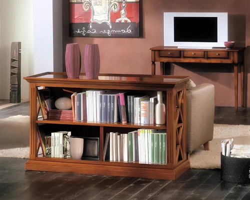 Xlmoebel Bücherregal Echtholz Regal für Büro und Wohnzimmer mit elegantem Design, 1-tlg., Hergestellt in Europa