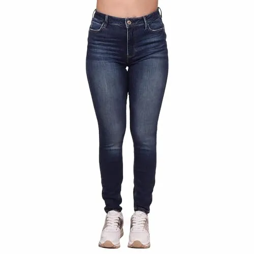 GUESS Damen Jeans Skinny fit 1981 - Blau, Size 27 - Stylische Skinny Jeans aus Baumwollmix mit mittelhohem Bund und 5-Pocket-Stil, ideal für trendbewusste Frauen.