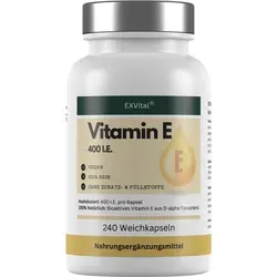 Vitamin E Softkapseln, hochdosiert mit 400 I.E., 240 Stück von EXVital