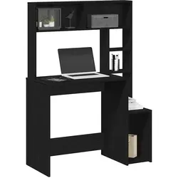 vidaXL Schreibtisch mit Regal Schwarz 100x45x140 cm