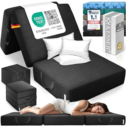 KESSER® Klappmatratze 90x200 cm – Faltbare Gästematratze mit 15 cm Schaumstoff