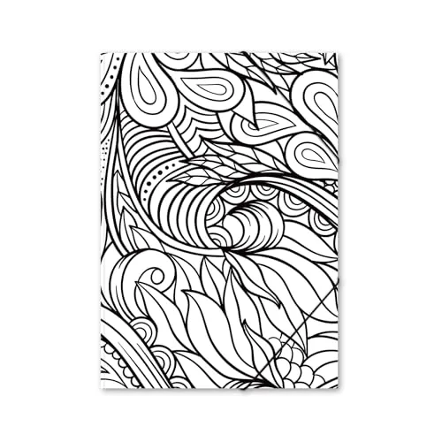 itenga Gummizugmappe mit Motiv - DIN A4 aus KARTON - Sammelmappe Eckspanner - für Kinder Jugendliche Schüler Mädchen Jungen (LineArt Schwarz weiss)