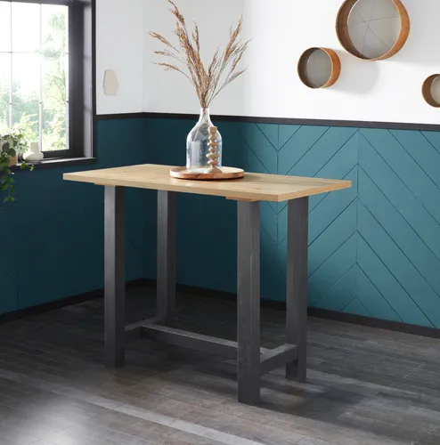 Stylischer Bartisch MÄUSBACHER, schwarz - Bar- & Stehtische, eleganter Bartisch mit U-förmigem Gestell, ideal für moderne Wohnräume und gesellige Abende.
