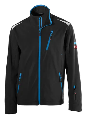 Fortis Herren-Softshelljacke twenty-four in Schwarz/Türkis, Größe S - Wasserdichte und winddichte Softshelljacke für Herren in Größe S. Ideal für Outdoor-Aktivitäten mit atmungsaktivem Material und praktischen Taschen für zusätzlichen Komfort.