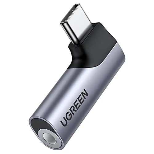 UGREEN USB C auf 3,5mm Klinke Adapter mit 90° Winkel für iPhone 17, Galaxy S25 und mehr