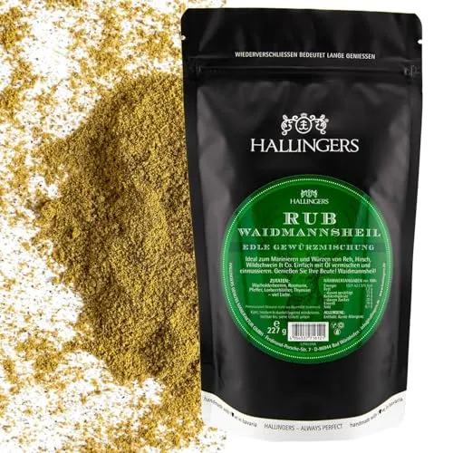 Hallingers Gewürz-Mischung Rub Marinade für Wild wie Reh, Wildschwein & Hirsch für Jäger zum Grillen - Made in Germany