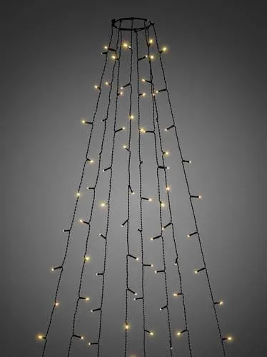 Konstsmide 6521-870 LED-Baummantel mit Appsteuerung - Weihnachtsbeleuchtung mit 400 bernsteinfarbenen LEDs, komfortabel per App steuerbar und mit 8 Lichtprogrammen für festliche Stimmung.